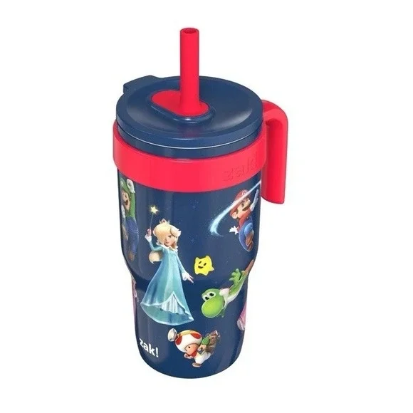 Super Mario Galaxy Cup Vacuum Insulated Tumbler 18oz Spill-Proof Lid Straw Rare - Picture 3 of 5
